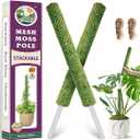DUSPRO Green Stackable Mesh Moss Pole for Plants Climbing Vine Supporting Monstera Trellis, for Indoor Plants Extendable Plant Pole Moss Sticks, for Plants Monstera Potted Plant Stakes 2 pcs 22''