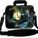 RICHEN 17 inch Laptop Shoulder Bag Carrying Case PC Cover Pouch with Handle Fits 15.6/16/17/17.3/17.4 inch Notebook (16-17.3 inch, Clock & Butterfly)