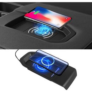 Xipoo Wireless Charging Tray Compatible with Chevy Silverado 2022-2024 Car Wireless Charger Pad Replacement for 2022-2024 GMC Sierra 1500 2500HD 3500HD Accessories (Fit Jump Seat)