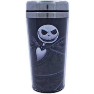 Silver Buffalo Disney Nightmare Before Christmas The Pumpkin King Jack Evil Smiling Stainless Steel Travel Mug, 16 Ounces