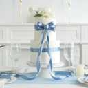 MEEDEE Dusty Blue Ribbon 1 Inch Dusty Blue Satin Ribbon Lux Double Faced Satin Ribbons by 50 Yards Polyester Blue Wrapping Ribbons for Crafts, Weddings, Flower Bouquet, Holiday Decorating