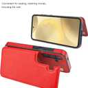 ONETOP Compatible with Samsung Galaxy S24 Wallet Case with Card Holder, PU Leather Kickstand Card Slots Case, Double Magnetic Clasp and Durable Shockproof Cover 5G 6.2 Inch(Red)