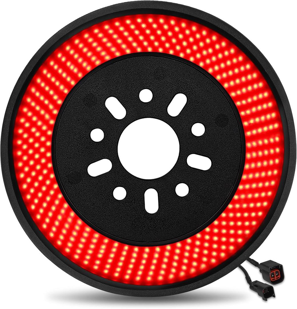 Spare Tire Brake Light, 3rd Third Brake Light Plug & Play, 405PCS LED Rear Wheel Light Super Bright Tail Light Red Ring Brake Light for 2007-2018 Jeep Wrangler JK JKU Accessories (For Jeep Wrangler JK JKU)