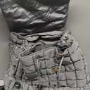 CONTAIL 18L 14 Inch Quilted Puffer Backpack,Top Flap Drawstring Backpack,Grey
