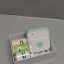 Label Maker Machine, HD Mini Sticker Printer with 7 Rolls Paper, Portable Thermal Print Pod Supports 12-57mm Papers, Bluetooth Pocket Printer for Home, Kitchen, School (Green)