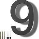 DEWEL 8 inch Floating Large House Numbers for Outside, Black Modern House Address Numbers Decor for 911 Visibility Signage with Nail Kits (House Number 9)