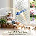 Privacy Window Film Day & Night, Static Cling Frosted Glass Window Film, 99% UV Blocking, No Glue Removable Window Covering for Bathroom Bedroom Kitchen Office (23.6 x 78.7 in)