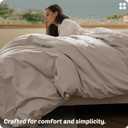 Bedsure Cotton Duvet Cover Full - Luxury Slub Weave 100% Cotton Duvet Cover Set, PureWoven Bedding Set with a Linen Like Textured, Easy Change, Natural Linen, 80" x 90"