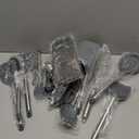 Kitchen Utensil Set-Silicone Cooking Utensils-33 Kitchen Gadgets & Spoons for Nonstick Cookware-Silicone and Stainless Steel Spatula Set-Best Kitchen Tools, Useful Pots (Grey) (Gray)