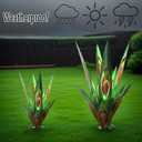 Jesokiibo 2pcs Tequila Sculpture Metal Agave Plant Home Decor Rustic Hand Painted Figurines Yard Decorations Lawn OrnamentsMulti-Color LED Solar Light Green (Green), 12 inches x 16 inches