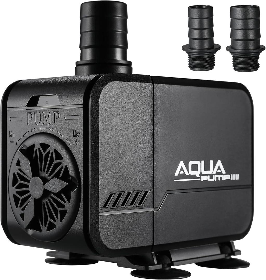 Aquarium Pump, Adjustable Flow Water Pump, Pond Pump, 3000 L/H Amphibious Pond Pump with Filter