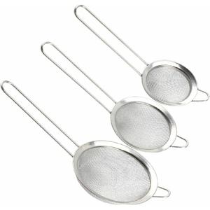 Generic Stainless Steel Kitchen Strainer Set, 3 Pieces, Fine Mesh, Small Colander Included, Silver, 32330