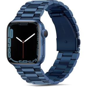 Tasikar Band Compatible with Apple Watch Band 49mm 46mm 45mm 44mm 42mm Premium Stainless Steel Metal Replacement Strap Compatible with Apple Watch Ultra 2 Ultra Series10 9 8 7 6 5 4 3 2 1 SE, Blue
