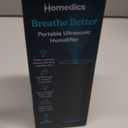 Homedics Portable Humidifier - Small Air Humidifiers for Bedroom, Plants, Office, Travel - Cool Mist Humidifiers, Color-Changing Accent Light, 2 Mist Settings, Matte Black