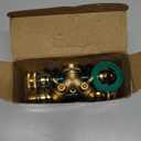 Triumpeek 3/4" Brass 2 Way Hose Splitter, Brass 2 Way Garden Hose Connector with 2 Pcs Garden Hose Coiled Spring Protectors and 6 Rubber Washers