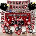 Graduation decorations class of 2025,graduation backdrop sign,Congrats grad banner,Hanging Swirls,Maroon grad balloons for men women graduation party decorationsMaroon