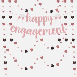 Engagement Party Decorations - Happy Engagement Banner - Engagement Sign, Just Engaged Decorations, Perfect for Bridal Showers, Wedding Shower Bride to Be Decorations! (White-Gold) Engagement Party Decorations - Happy Engagement Banner - Engagement Sign, Just Engaged Decorations, Perfect for Bridal Showers, Wedding Shower Bride to Be Decorations! (White-Gold)