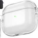 Valkit Compatible Airpods 3 Case Clear with Lock, Shockproof AirPods 3rd Generation Case Soft Transparent Protective Cover with Keychain iPods 3 Skin for Airpods 3 Gen 2021 (Side Switch Clear)