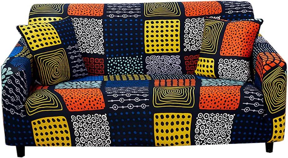 HOOBUY Printed Sofa Cover Stretch Couch Covers Sofa Slipcovers for 2 Cushion Couch and Loveseat with Two Free Pillow Case Bragg (2 Seater/Loveseat)