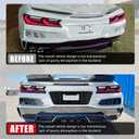 Black Rear License Plate Frame Grille Insert Replacement for Corvette C8 Z06 2023+/for E-ray 2024+ Exterior Mod Accessories,ABS Plastic Rear Bumper License Plate Vent Cover Trim