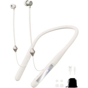 Air Tube Bluetooth Headphones with LED Battery Display, EMF Free Neckband Wireless Earbuds with 25H Playtime, HD Bass Airtube Headphone Emf Free with Mic And Controls, Airtube Earbuds For Sleep, Work, Gym