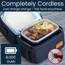 LunchEAZE Pro Cordless Heated Lunchbox  Battery-Powered, 4-Cup Capacity, 220F Max, Automatic Scheduled Heating, Insulated Bag Included for Hot Meals Anywhere