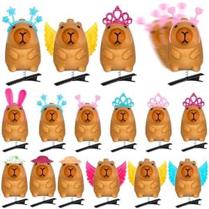 12Pcs Sprouts Rave, Cute Capybara Hair Clip for Festival Accessories Party Trinkets