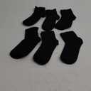 Women's Cotton Socks, Soft Thin Breathable Moisture Wicking Ankle Crew Casual Socks 6 Pairs (4-8, Black)