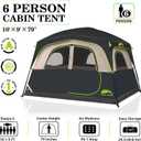 Happy Travel Tent 6 Person Blackout Camping Tent, Portable Easy Setup Cabin Tents with Dark Space Design, Light Blocking Tent with Top Rainfly for Outdoor Camping, Water-Resistant,10'L x 9'W x 79" H