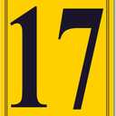 Premium Aluminum Number Signs 17, Metal 12" X 8" Yellow Numbered Signs Outdoor for Parking Lots, Floor, Dock, Court, Aisle, Field, High Visibility, No Fade, Weather-resistant