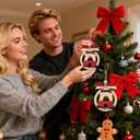 2 x 2Pcs 2025 Funny Christmas Ornament - Hilarious Santa Gag Gift with Bells, White Elephant Gifts for Adults, Secret Santa Gift Exchange, Funny Christmas Tree Decorations for Holiday