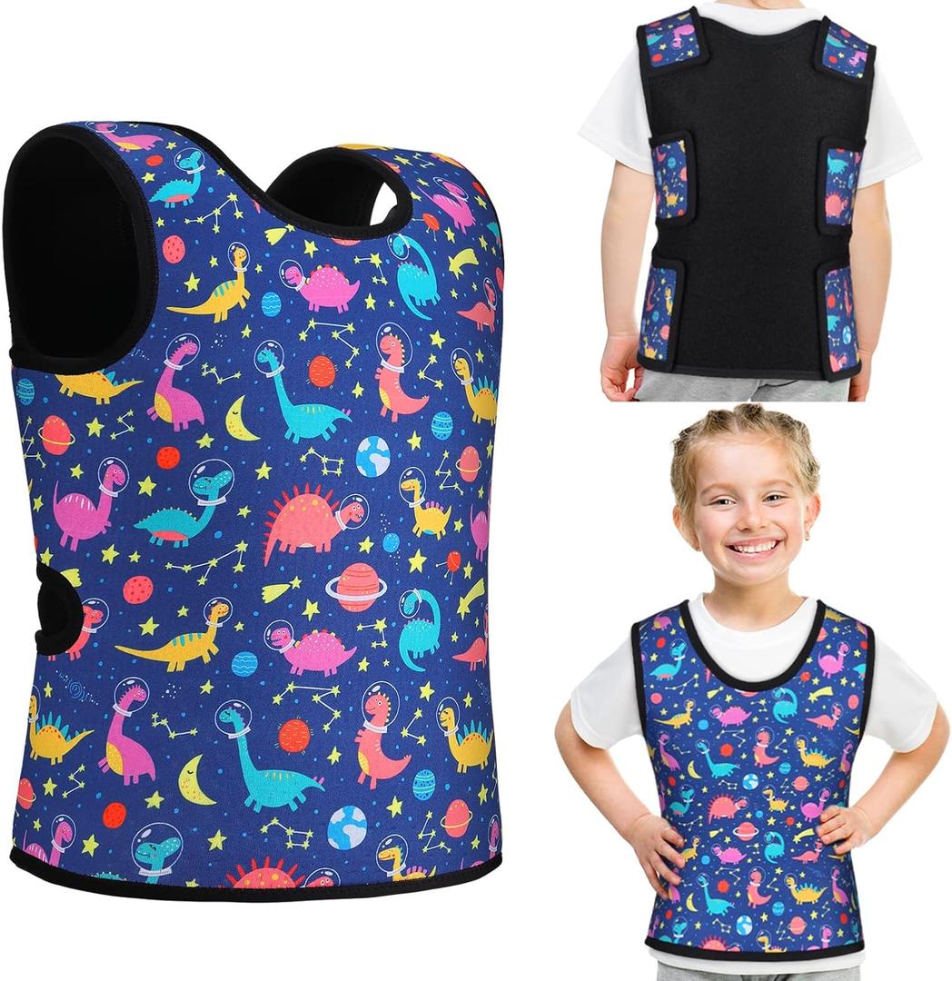 Janmercy Compression Vest for Kids Boys Soft Breathable Compression Vest Girls Cute Comfort for Back to School Children(Dinosaur,Medium)