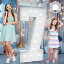 4FT Marquee Light Up Numbers - Cool White Light Up Numbers 7 with Fixed Water Bag, Party Decoration Large Marquee Light Up Numbers can Be Used for Wedding Decoration, Birthday Party Decoration