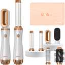 Uklias 6 in ONE Hair Dryer Brush, Blow Dryer Curling Wand Hair Styling Tools Set, Ionic Hot Air Massage Oval Blowout Hair Dryer, Left&Right Hair Styler