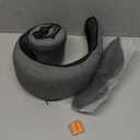 Advanced Memory Foam Neck Travel Pillow, Neck Pillow Airplane with Eye Mask & Ear Plugs, Designed for The Comfort of Travel & Office, Travel Pillow for Plane, Car, Home, Work, Dark Grey