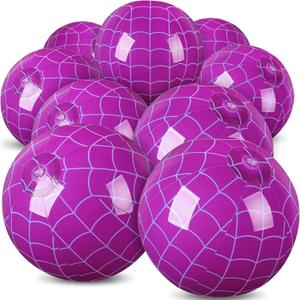 12 Pack Girl Spider Themed Beach Ball 7.87" Bulk for Summer Pool and Beach Game Gifts and Purple and Blue Spider Web Birthday Party Supplies and End of The Year Class Party Decorations Favor