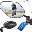 West Biking Bike Mirror, 360 Adjustable HD Shatterproof Bicycle Mirror, Aluminium Alloy Mirror Stem Provides Exceptional Stability,Handlebar-End Rear-View Mirror Suitable For E-Bike(Left)