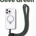 TORRAS Phone Lanyard Crossbody with 2 Phone Tabs, Adjustable Anti Theft Phone Strap for All Phones, Premium Metal Buckles, Skin-Friendly, Universal Phone Neck lanyard for Women and Men, Olive Green
