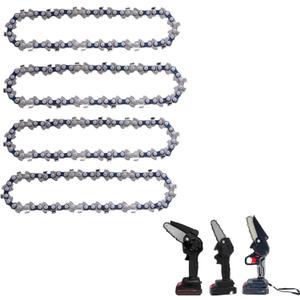 [4 Pieces] 4 Inch Mini Chainsaw Chain, 4 Inch Replacement Chains for Cordless Electric Portable Mini Chainsaw, Guide Saw Chain for All 4-inch Mini Chainsaws for Wood Branch Cutting