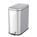 Garvee Bathroom Trash Can with Lid, 3.2 Gallon / 12 Liter Stainless Steel Garbage Can with Removable Liner Bucket, Small Step Wastebasket with Slim Design for Toilet Bedroom Office, Silver
