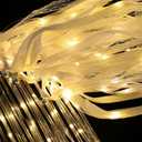 50 Pcs Wedding Wands Ribbon Streamers with 3 Colorful Flashing Modes, Light up LED Silk Fairy Wands, Glow Lace Stick with Bells for Wedding Reception, Graduation, New Year, Birthday Party (Warm White)