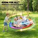 Trekassy 48 Inch Saucer Tree Swing, 700lbs Capacity Round Swing for Kids Adults Outdoor Backyard, 900D Oxford Waterproof with Adjustable Ropes