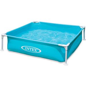 Intex 4 Foot x 12 Inch Miniature Durable Vinyl Outdoor Above Ground Frame Kiddie Swimming and Teaching Baby Pool for Ages 3 and Up, Blue