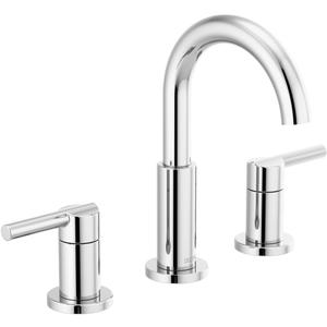Delta Nicoli Chrome Faucet 3 Hole, 8 Inch Widespread Bathroom Sink Faucet for Vanity, Push-Pop Drain Assembly, Chrome 35749LF