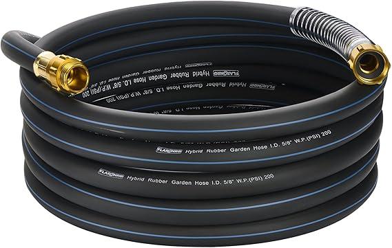 3/4 IN. × 25FT. Heavy Duty Hybrid Rubber Garden Hose, High Flow 3/4" I.D. No Memory Durable Heavy Duty Water Hose for Watering, Irrigation, Water Transfer Pump