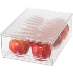 Oggi Clear Stackable Storage Bin with Lid - Ideal for Kitchen, Pantry, Cabinet, Bathroom, Bedroom, Kids, Refrigerator, Freezer. With Handles - Organize Jars, Packets, Snacks, Pasta - 12x8x4