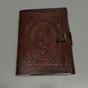 Hansa Handmade Leather Journal Diary Notebook Brown Color Horse Side Face 5x7 Inch Flap With Brass Lock Closure