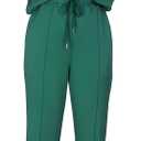 OCEANLUX Women's Lounge Tracksuit Set Two Piece Full Zip Up Short Sleeve Jacket & Drawstring pants Outfits (Red)