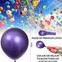 Purple Balloons 100 Pack, 12 Inch Metallic Purple Balloons For Birthdays, Weddings, Baby Showers, Holidays