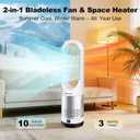 22" Bladeless Tower Fan, 10 Speeds Oscillating Fan Cool & Warm Air